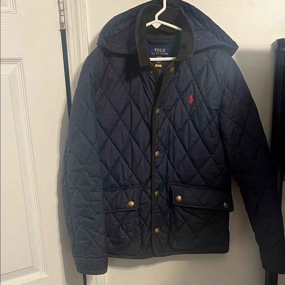 Polo by Ralph Lauren Quilted Navy Hooded Puffer Jacket